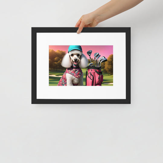 Poodle Golfer- Matte Paper Framed Poster With Mat v5