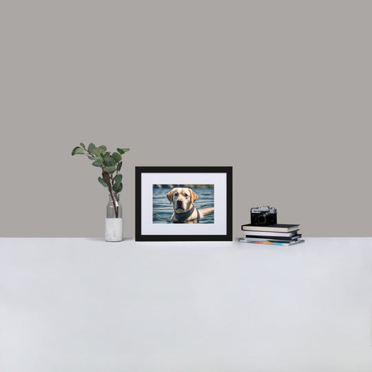 Matte Paper Framed Poster With Mat-Labrador Retriever V3