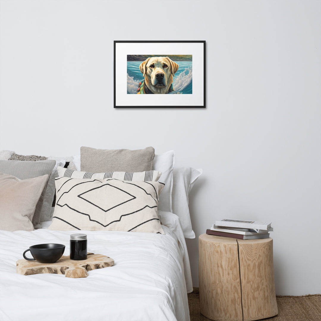 Matte Paper Framed Poster With Mat-Labrador Retriever V4