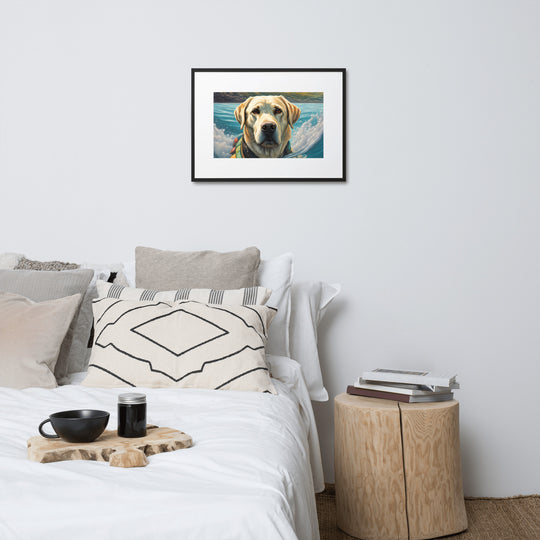 Matte Paper Framed Poster With Mat-Labrador Retriever V4