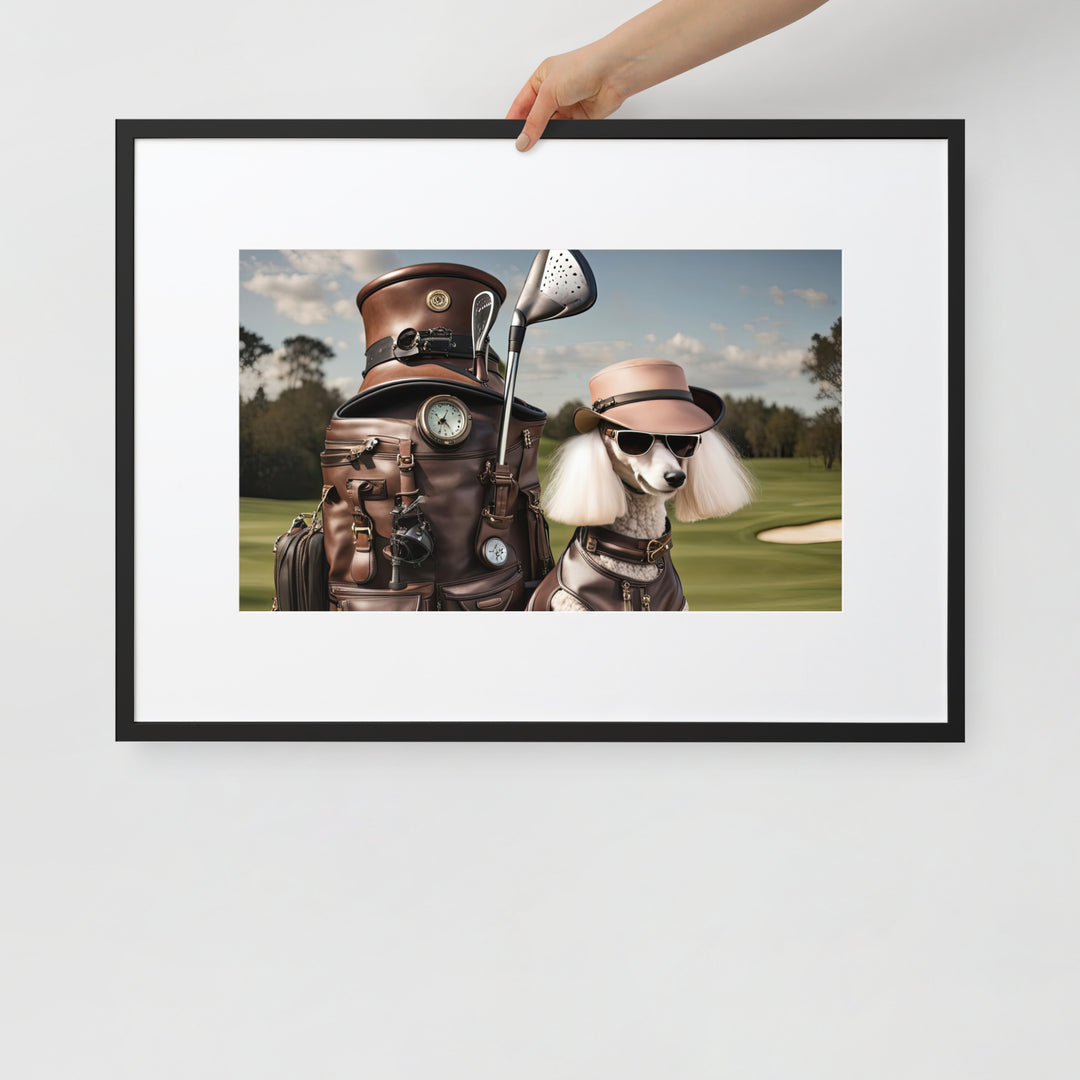 Poodle Golfer- Matte Paper Framed Poster With Mat v3