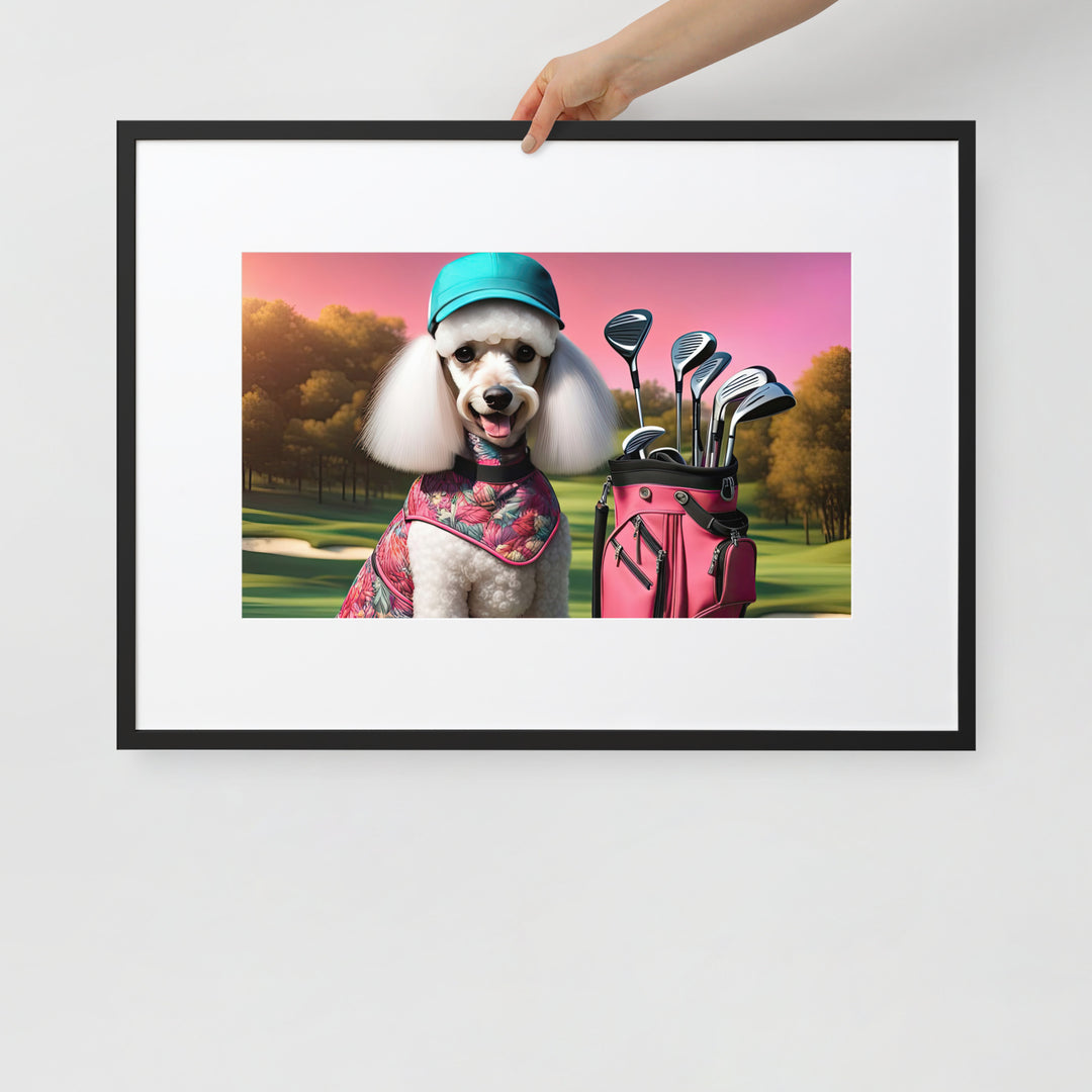 Poodle Golfer- Matte Paper Framed Poster With Mat v5