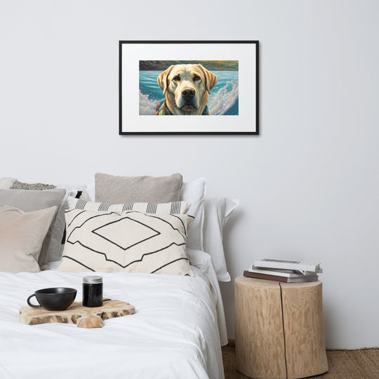 Matte Paper Framed Poster With Mat-Labrador Retriever V4