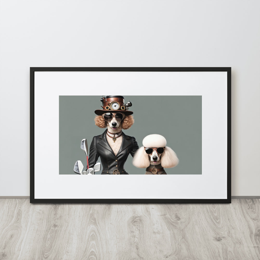 Poodle Golfer- Matte Paper Framed Poster With Mat v2