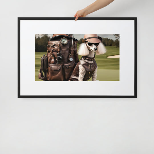 Poodle Golfer- Matte Paper Framed Poster With Mat v3