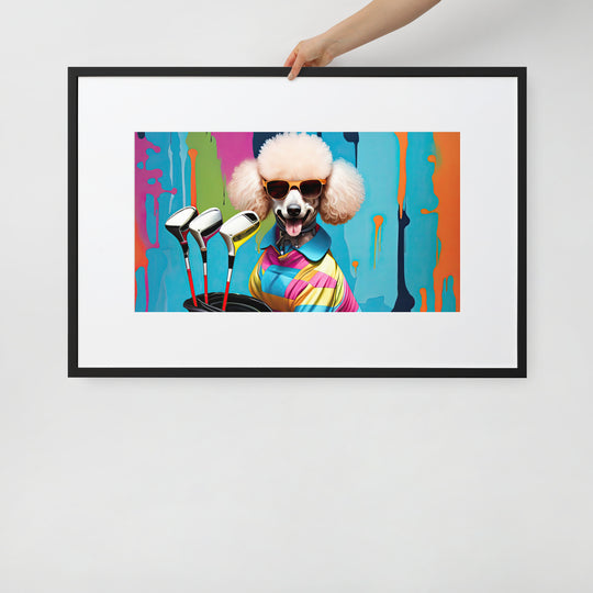 Poodle Golfer- Matte Paper Framed Poster With Mat v4