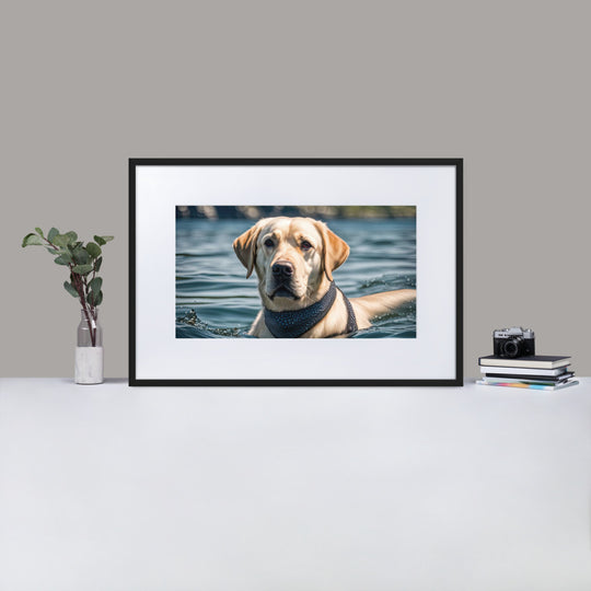 Matte Paper Framed Poster With Mat-Labrador Retriever V3