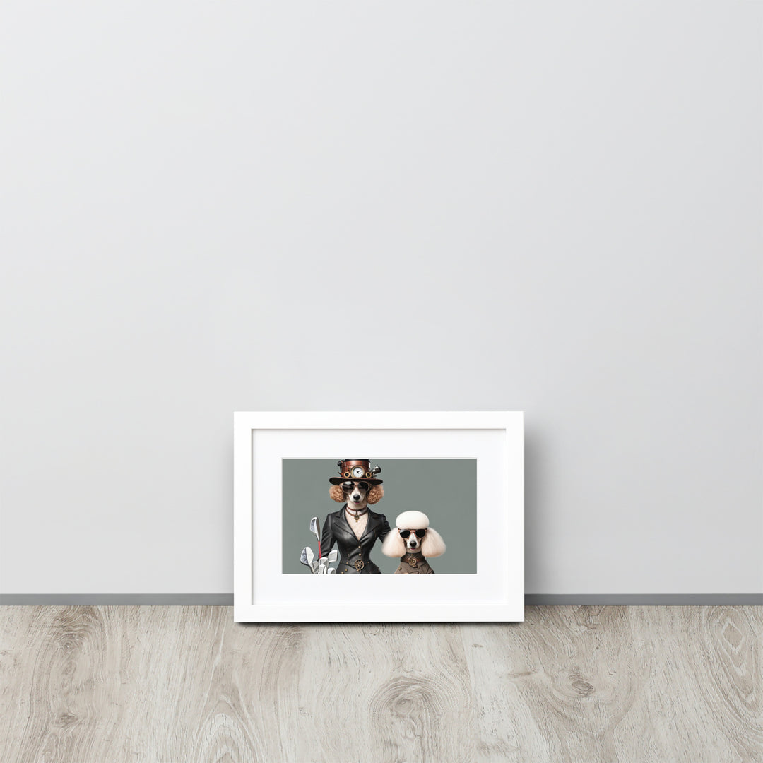 Poodle Golfer- Matte Paper Framed Poster With Mat v2