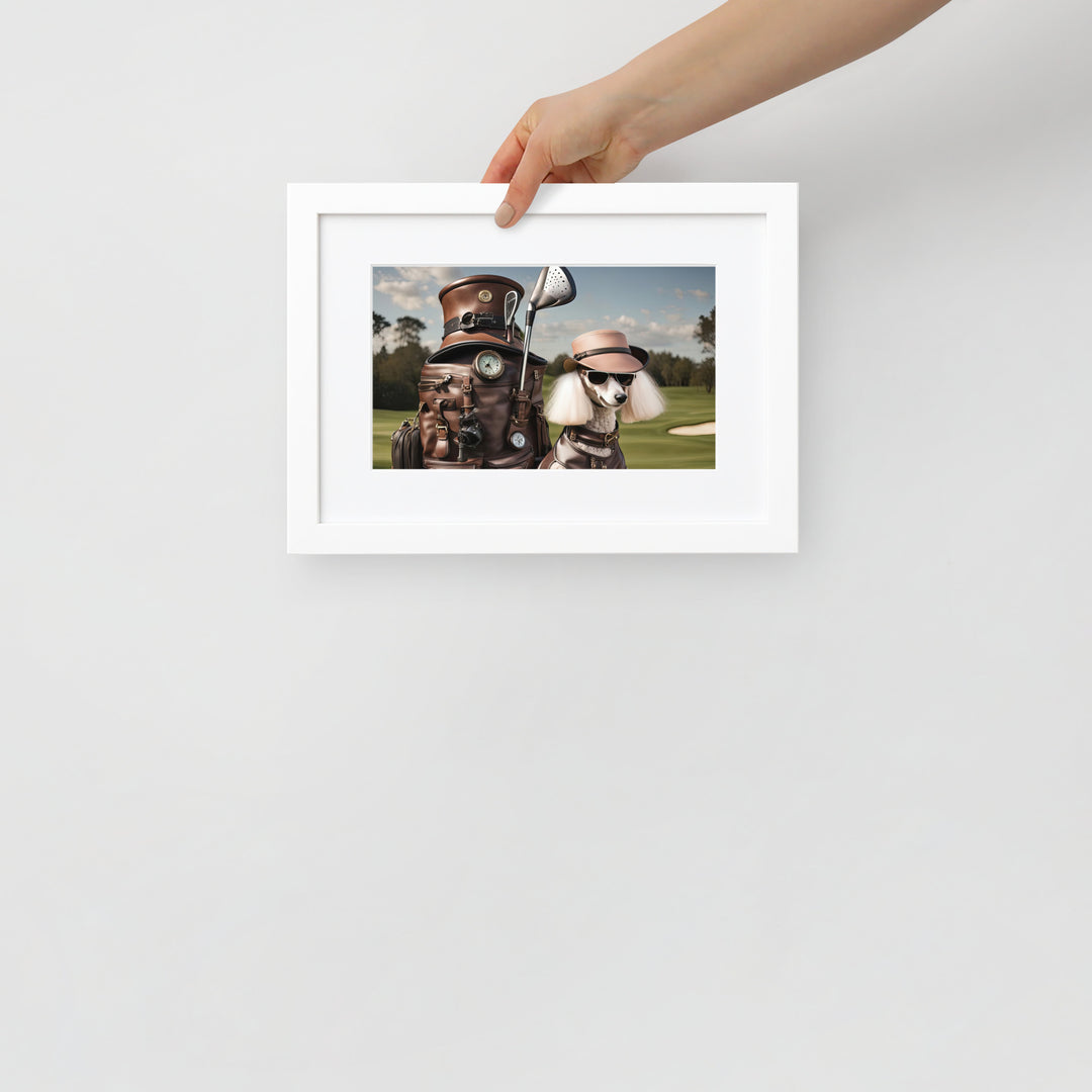 Poodle Golfer- Matte Paper Framed Poster With Mat v3