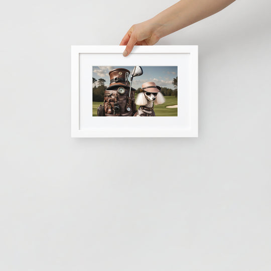 Poodle Golfer- Matte Paper Framed Poster With Mat v3