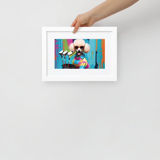 Poodle Golfer- Matte Paper Framed Poster With Mat v4