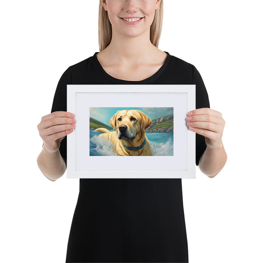 Matte Paper Framed Poster With Mat-Labrador Retriever V2