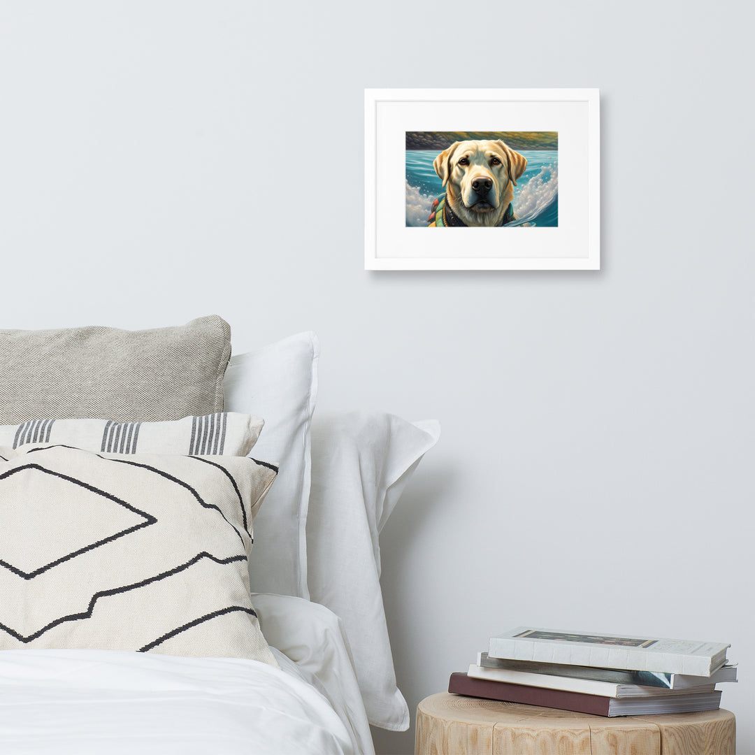 Matte Paper Framed Poster With Mat-Labrador Retriever V4