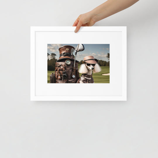 Poodle Golfer- Matte Paper Framed Poster With Mat v3