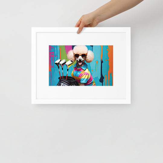 Poodle Golfer- Matte Paper Framed Poster With Mat v4