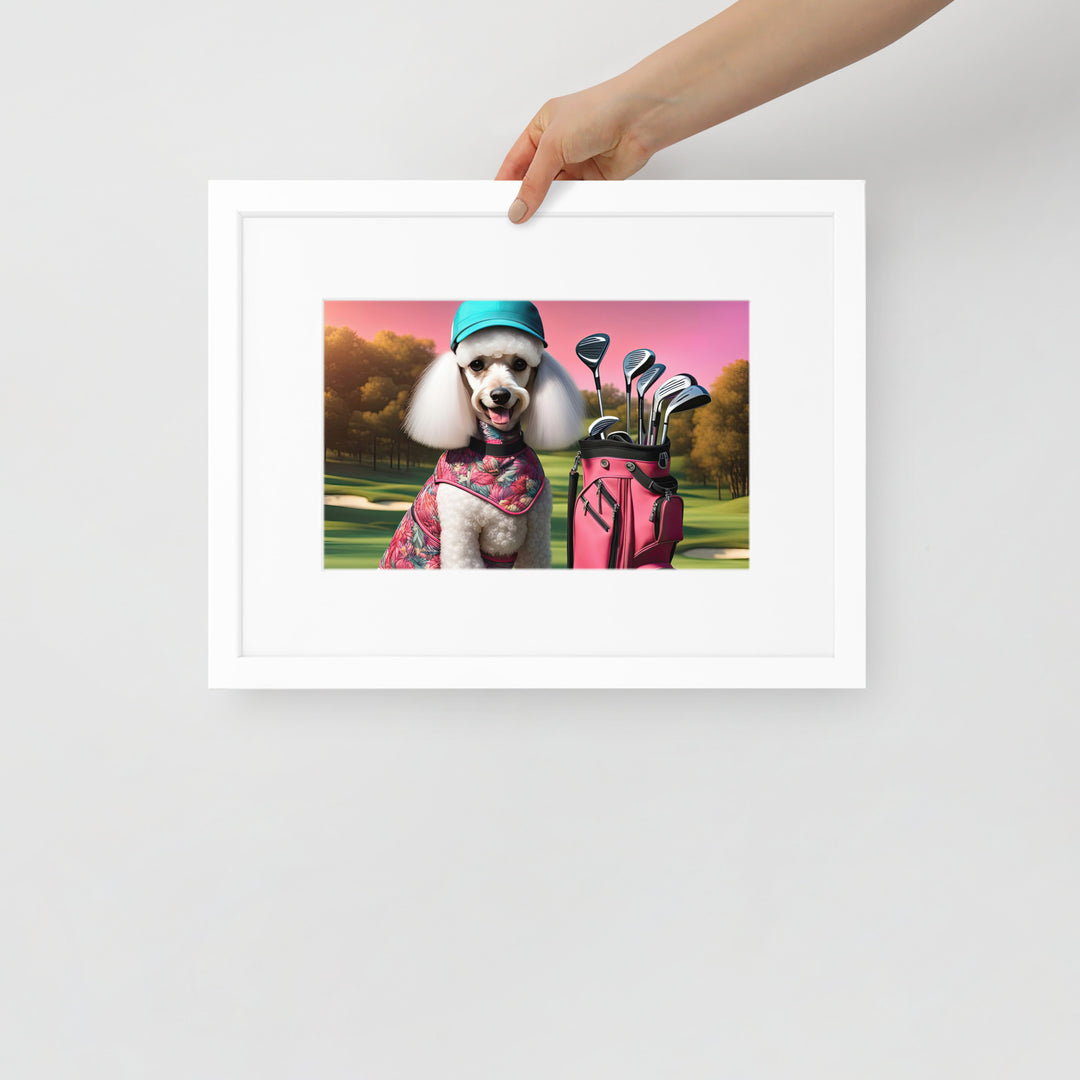 Poodle Golfer- Matte Paper Framed Poster With Mat v5