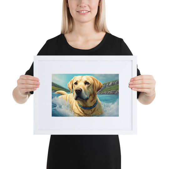 Matte Paper Framed Poster With Mat-Labrador Retriever V2