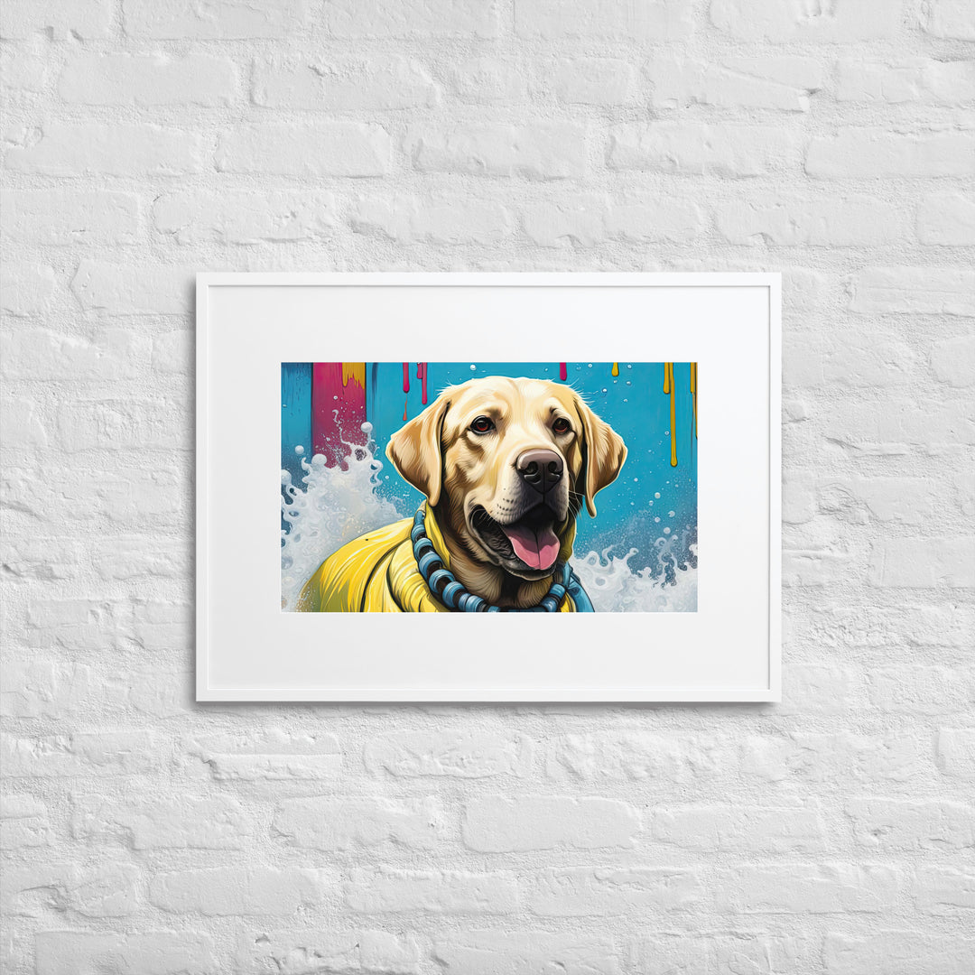 Matte Paper Framed Poster With Mat-Labrador Retriever