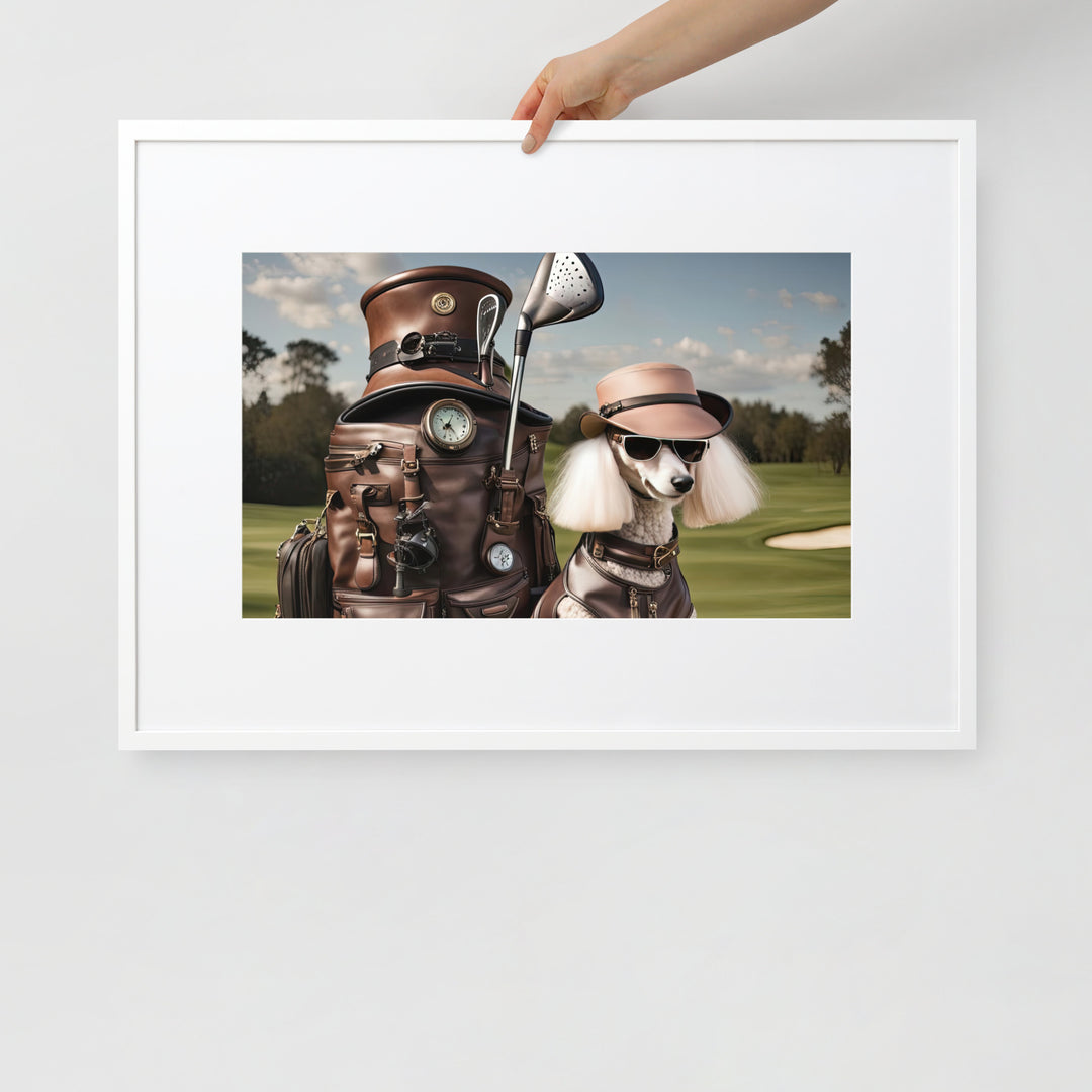 Poodle Golfer- Matte Paper Framed Poster With Mat v3