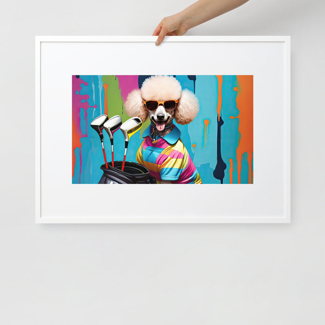 Poodle Golfer- Matte Paper Framed Poster With Mat v4