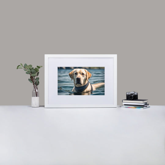 Matte Paper Framed Poster With Mat-Labrador Retriever V3