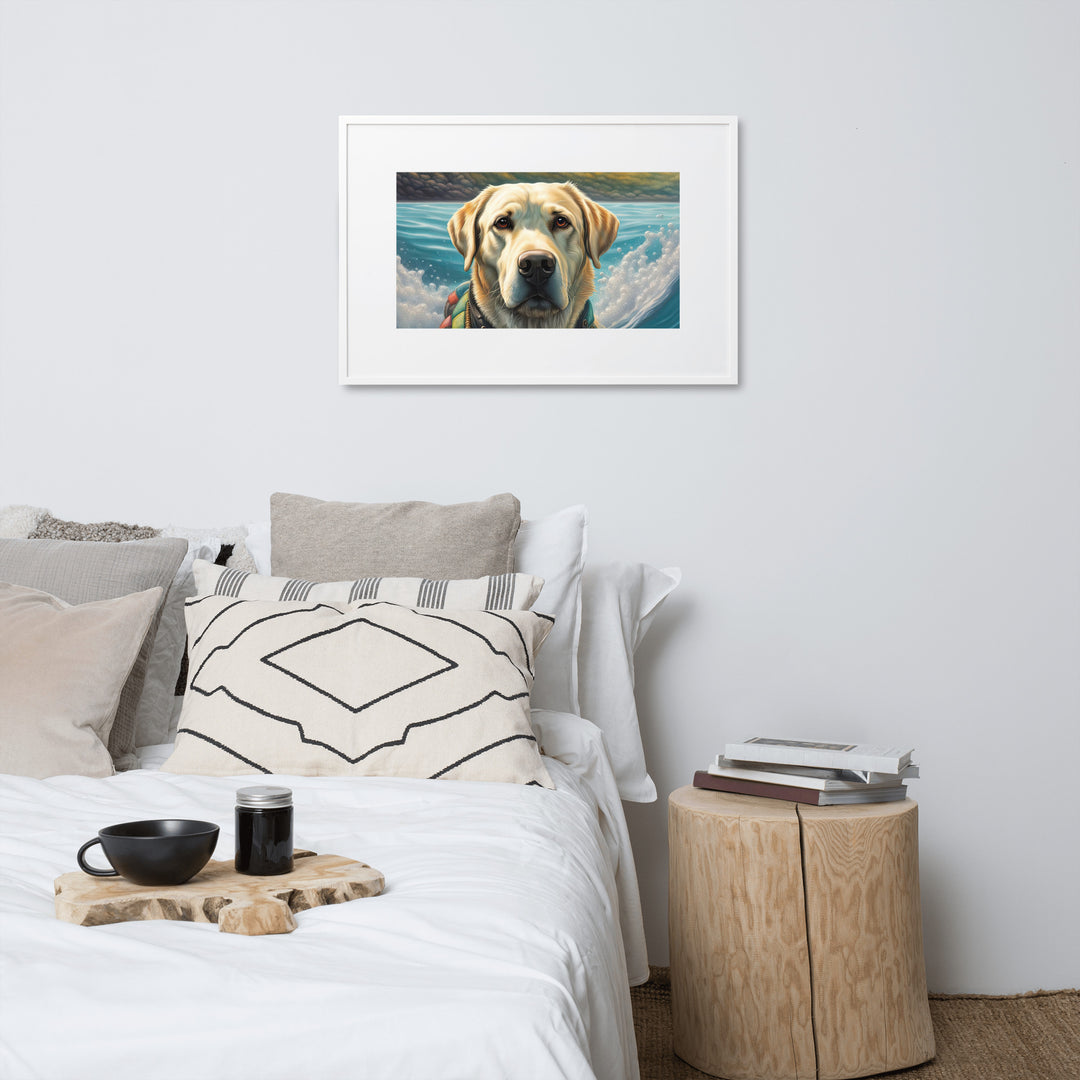 Matte Paper Framed Poster With Mat-Labrador Retriever V4