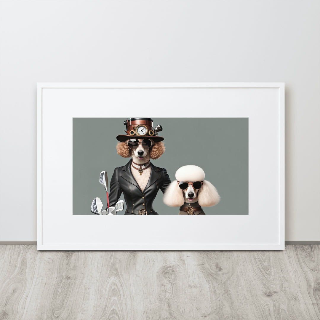Poodle Golfer- Matte Paper Framed Poster With Mat v2