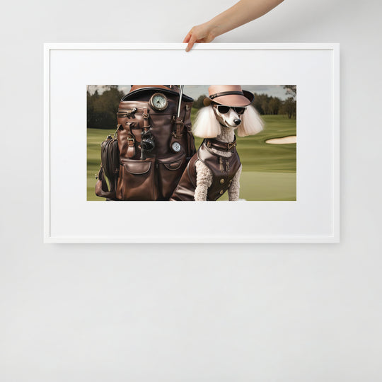 Poodle Golfer- Matte Paper Framed Poster With Mat v3