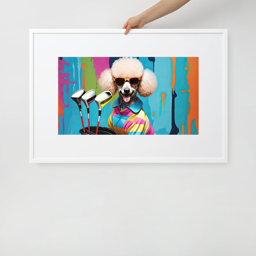 Poodle Golfer- Matte Paper Framed Poster With Mat v4