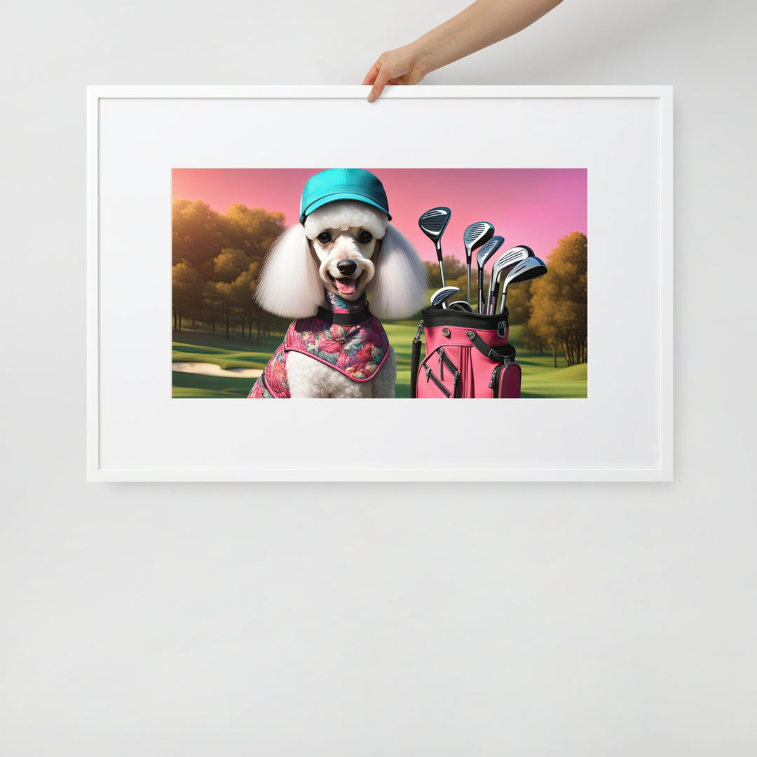 Poodle Golfer- Matte Paper Framed Poster With Mat v5