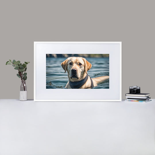 Matte Paper Framed Poster With Mat-Labrador Retriever V3