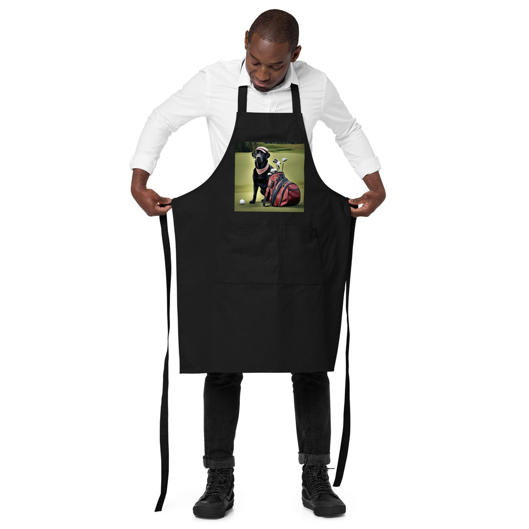 Golden Retriever Golfer- Organic cotton apron