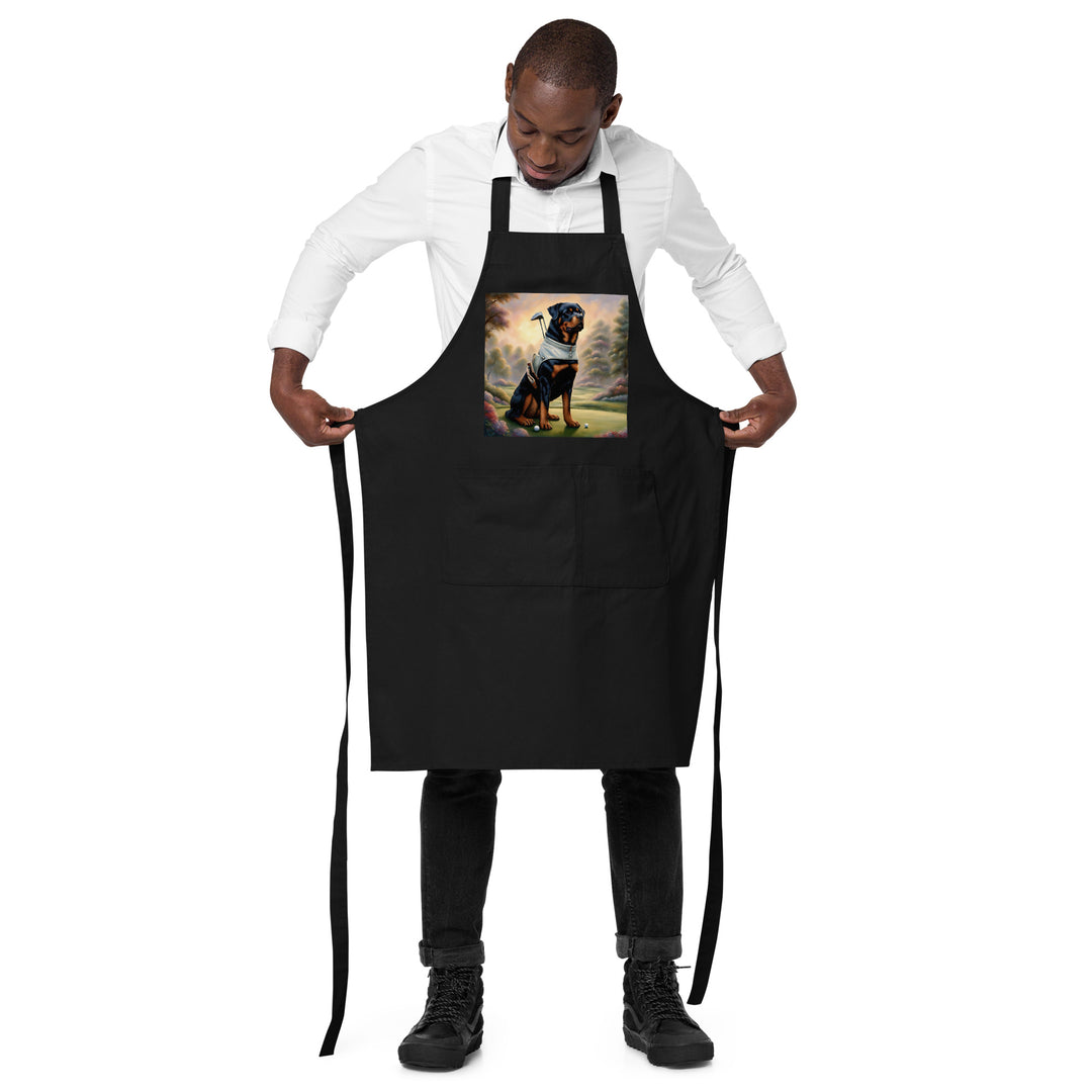 Rottweiler Golfer- Organic cotton apron v3