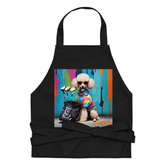 Poodle Golfer- Organic cotton apron v4