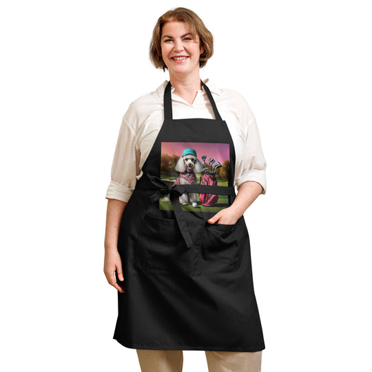 Poodle Golfer- Organic cotton apron v5