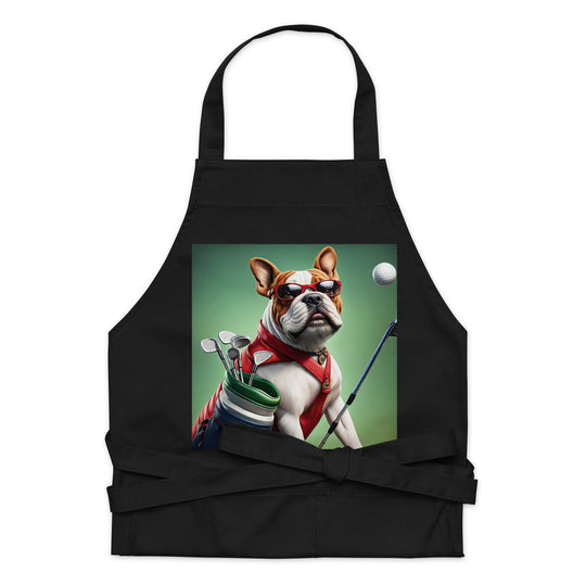 Bulldog Golfer- Organic cotton apron v2