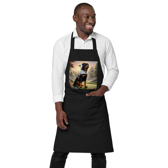 Rottweiler Golfer- Organic cotton apron v3