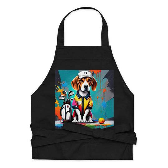 Beagle Golfer- Organic cotton apron v4