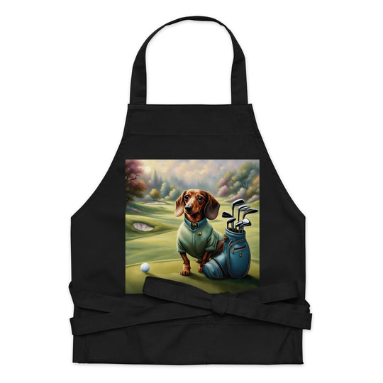 Dachshund Golfer- Organic cotton apron