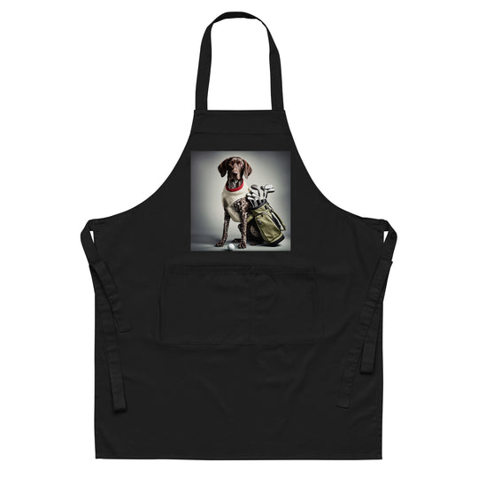 German Shorthaired Pointer Golfer- Organic cotton apron v4