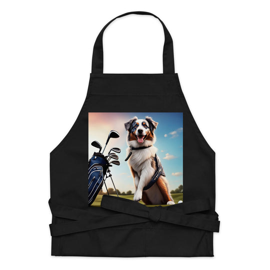 Australian Shepherd Golfer- Organic cotton apron