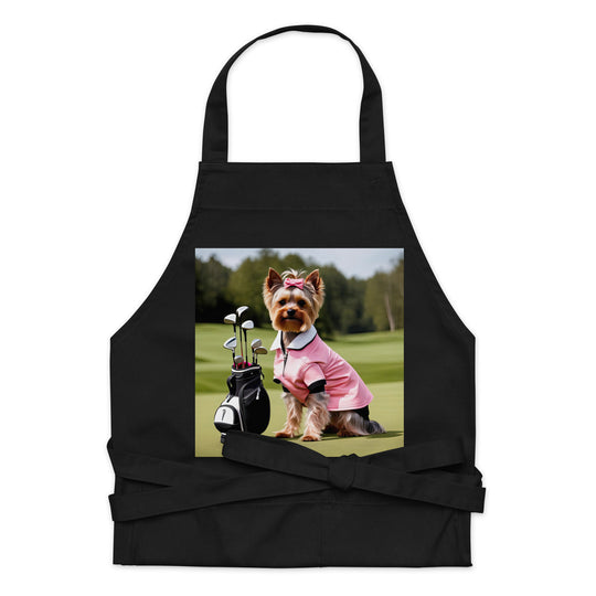 Yorkshire Terrier Golfer- Organic cotton apron v2
