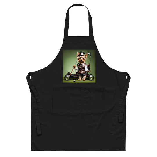 Yorkshire Terrier Golfer- Organic cotton apron v4