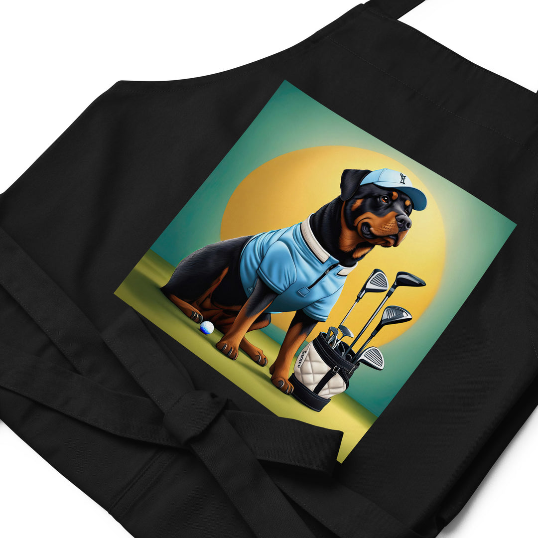 Rottweiler Golfer- Organic cotton apron v2