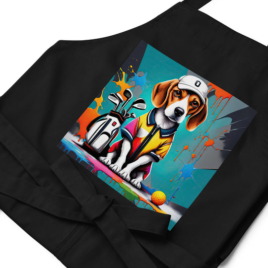 Beagle Golfer- Organic cotton apron v4