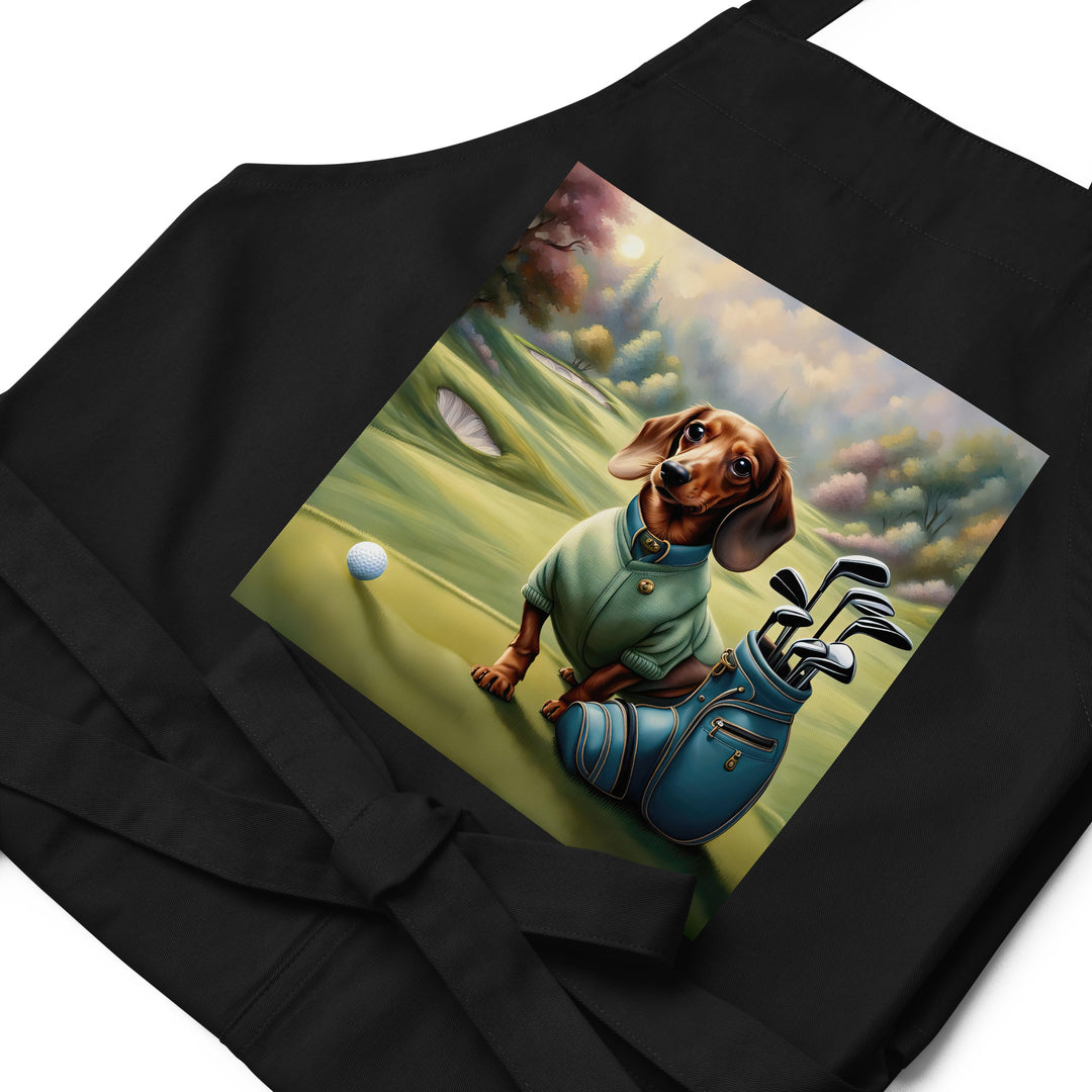 Dachshund Golfer- Organic cotton apron