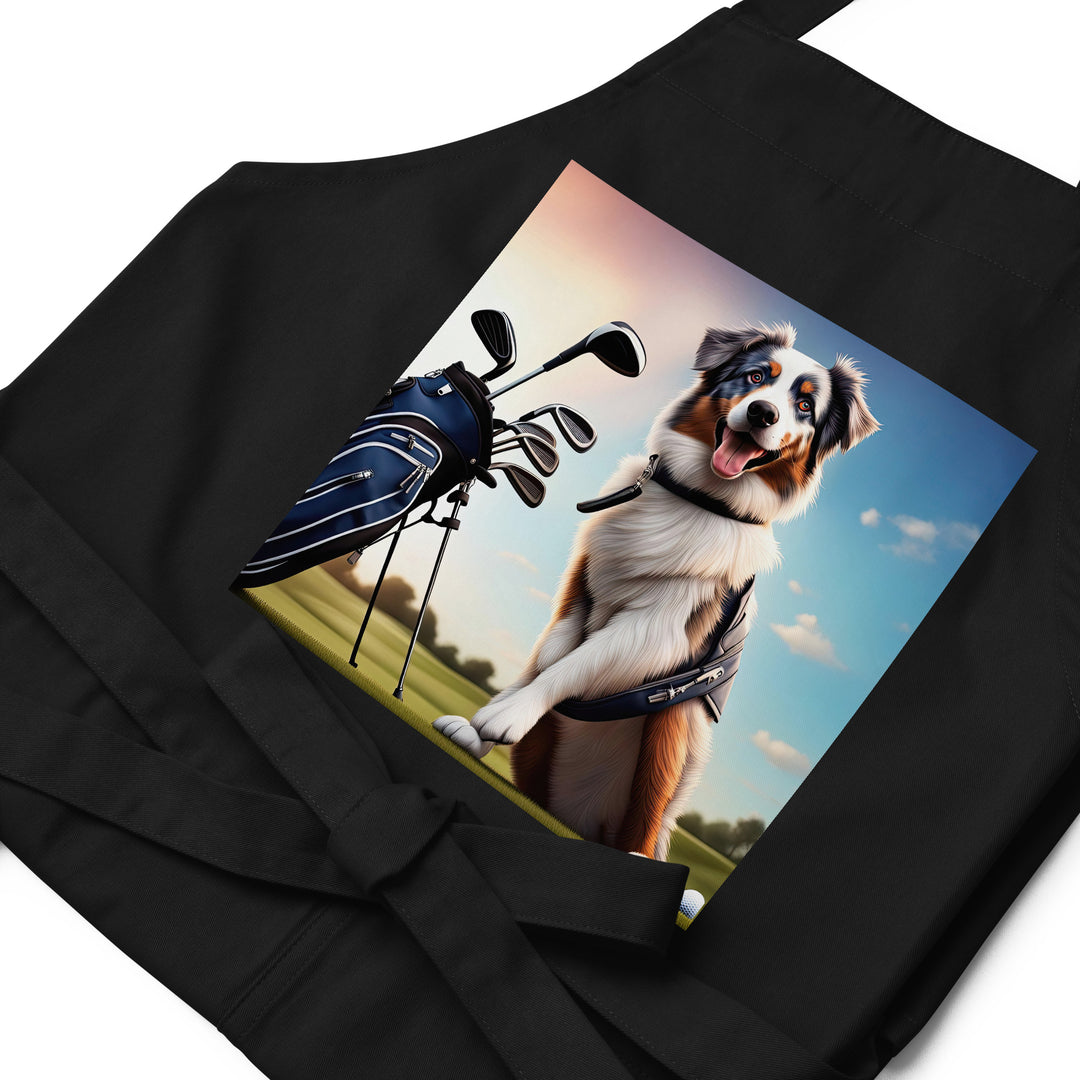 Australian Shepherd Golfer- Organic cotton apron