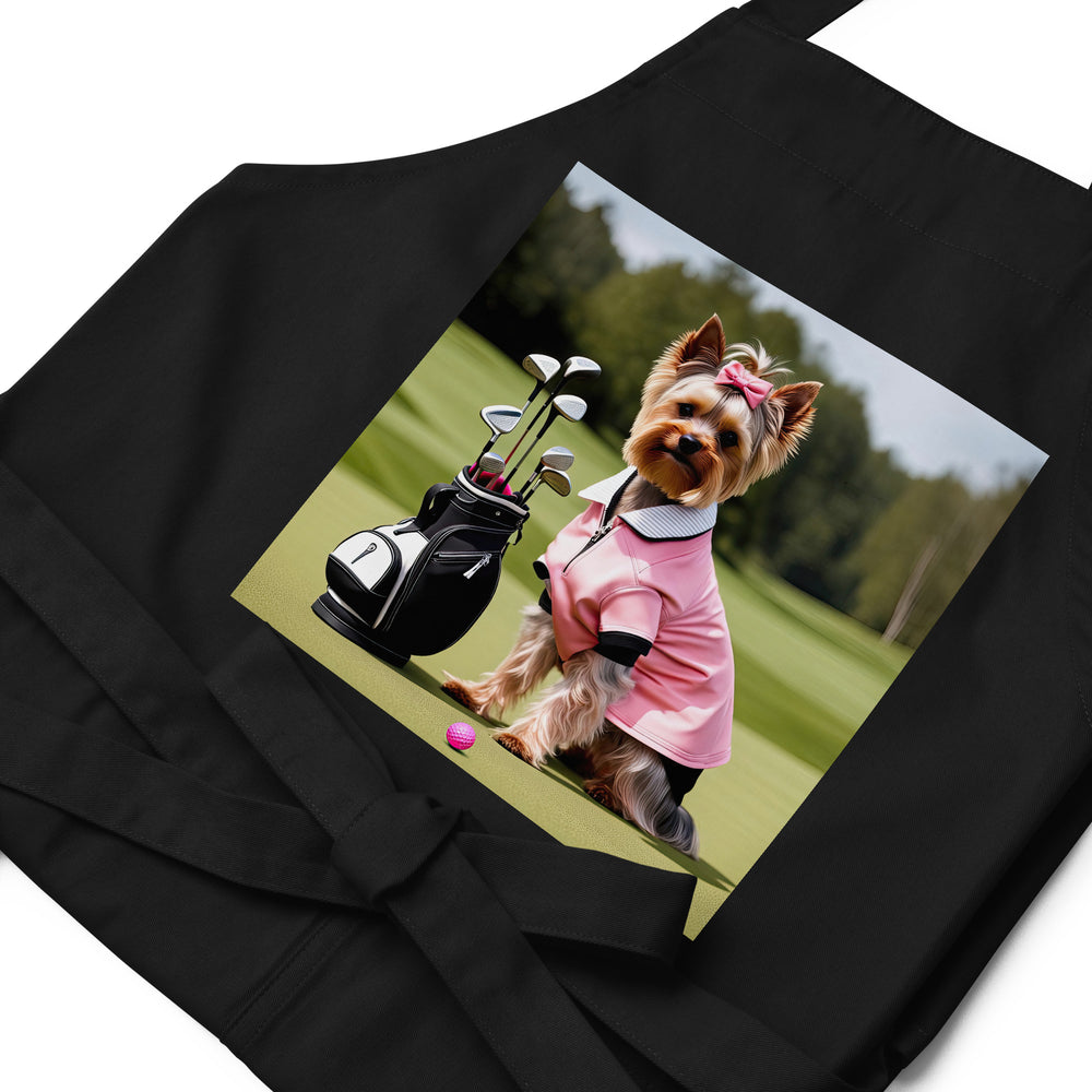 Yorkshire Terrier Golfer- Organic cotton apron v2