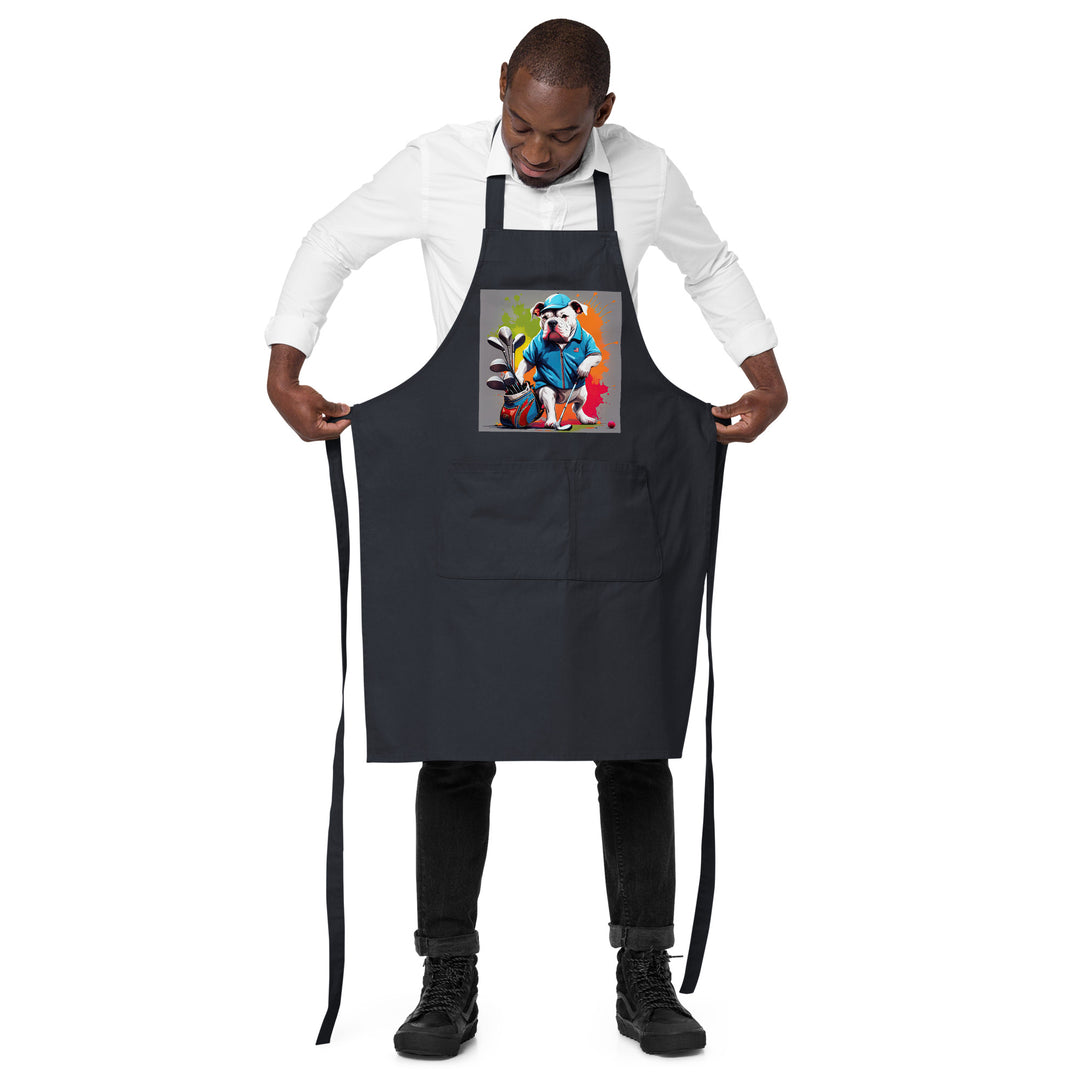 Bulldog Golfer- Organic cotton apron v3