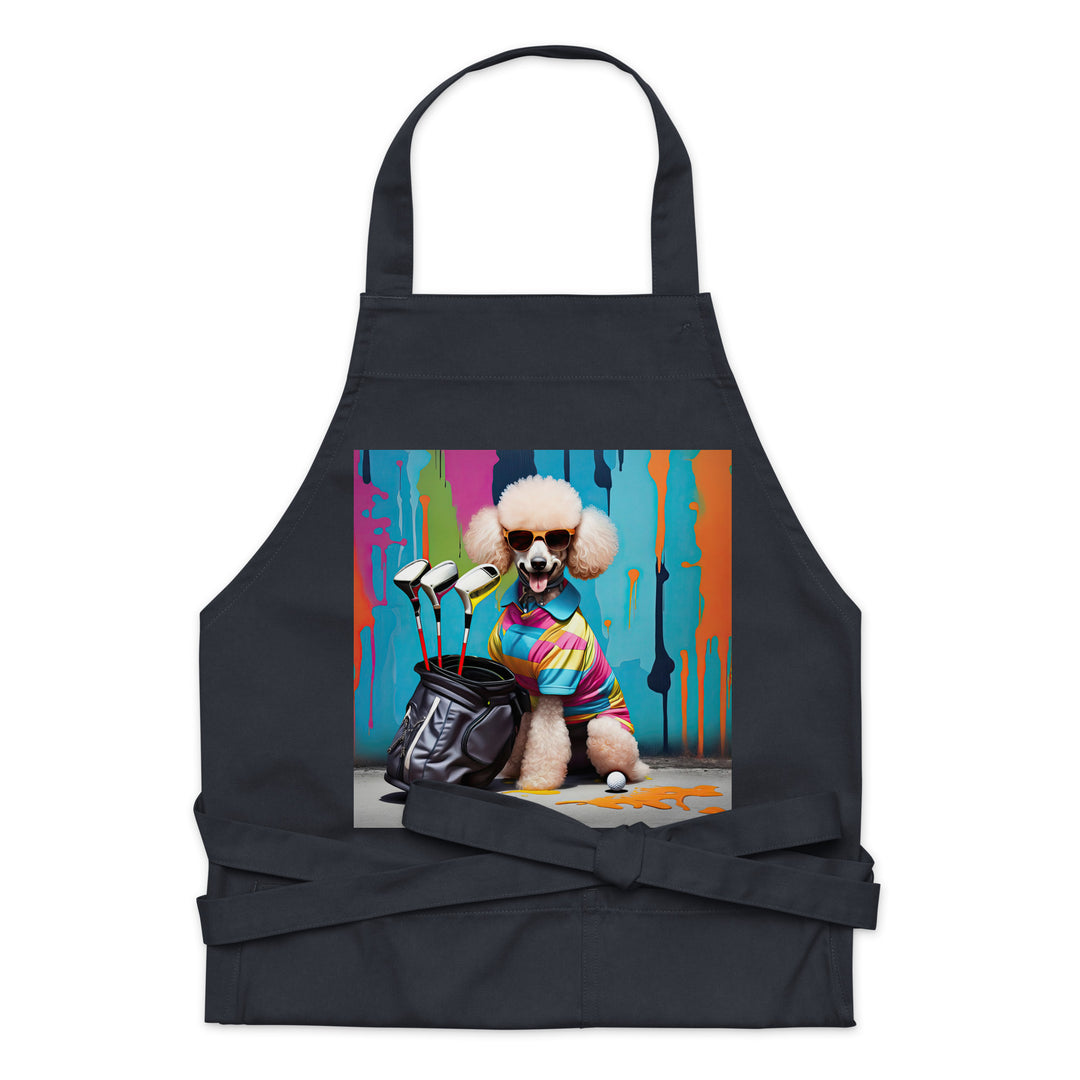 Poodle Golfer- Organic cotton apron v4
